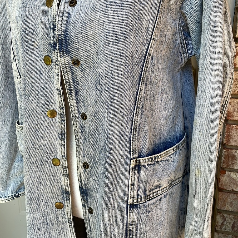 Acid Washed Denim Coat - Picture 3 of 12